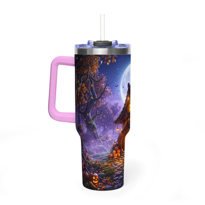 40oz Halloween Haunted Cottage Vacuum Tumbler
