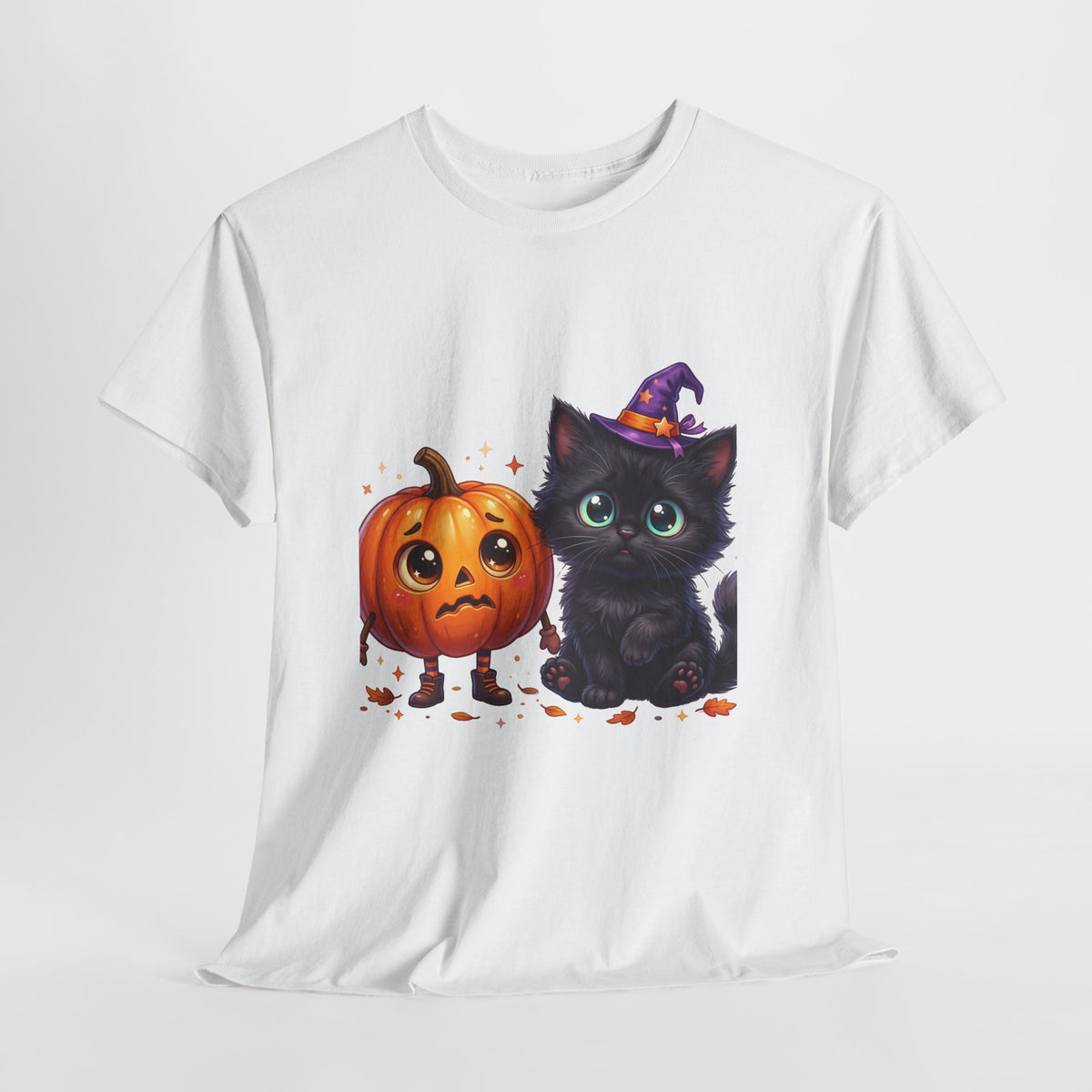 Halloween Black Kitten & Pumpkin T-Shirt