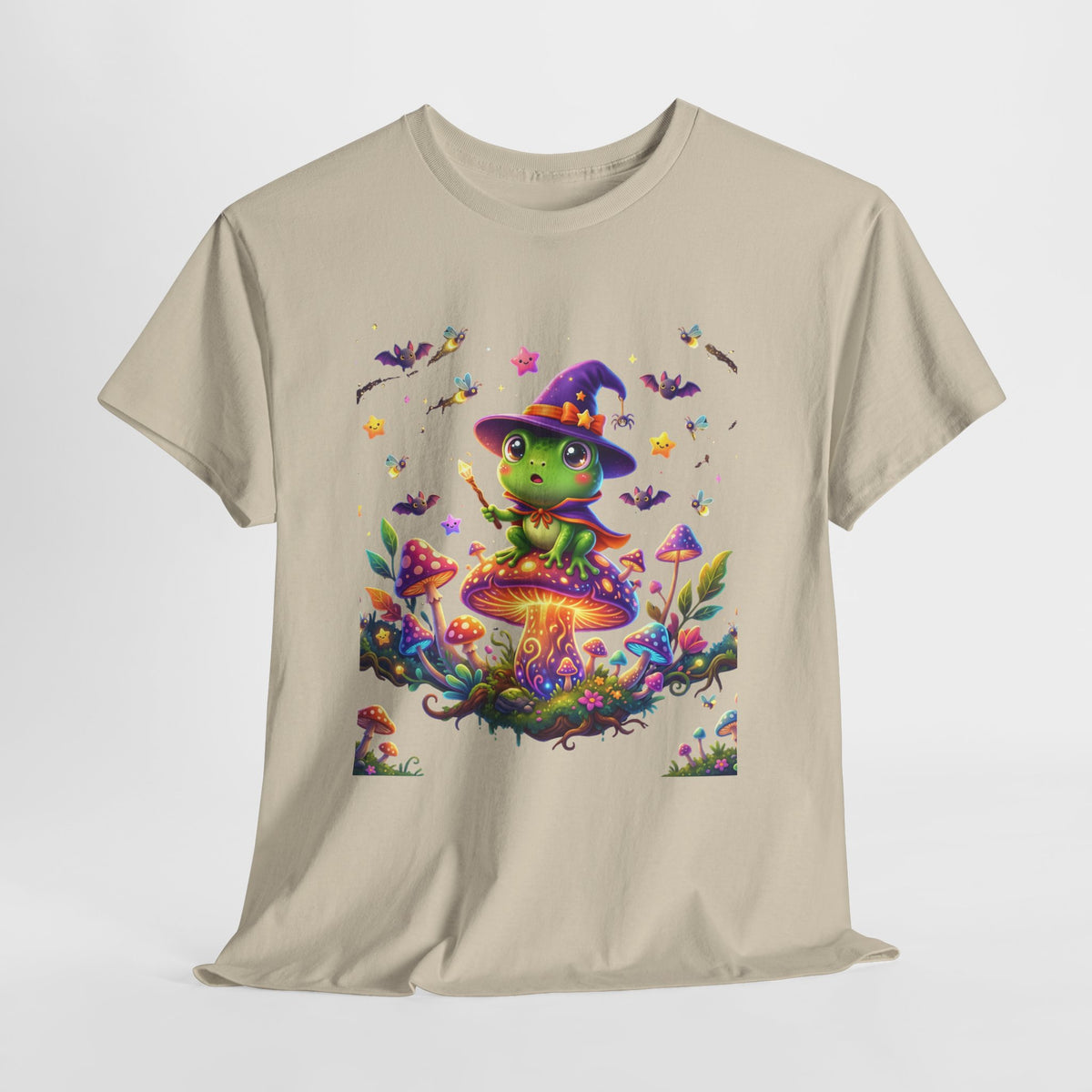 Cute Witch Frog T‑Shirt — Magical Mushroom Halloween Tee