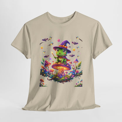 Cute Witch Frog T‑Shirt — Magical Mushroom Halloween Tee