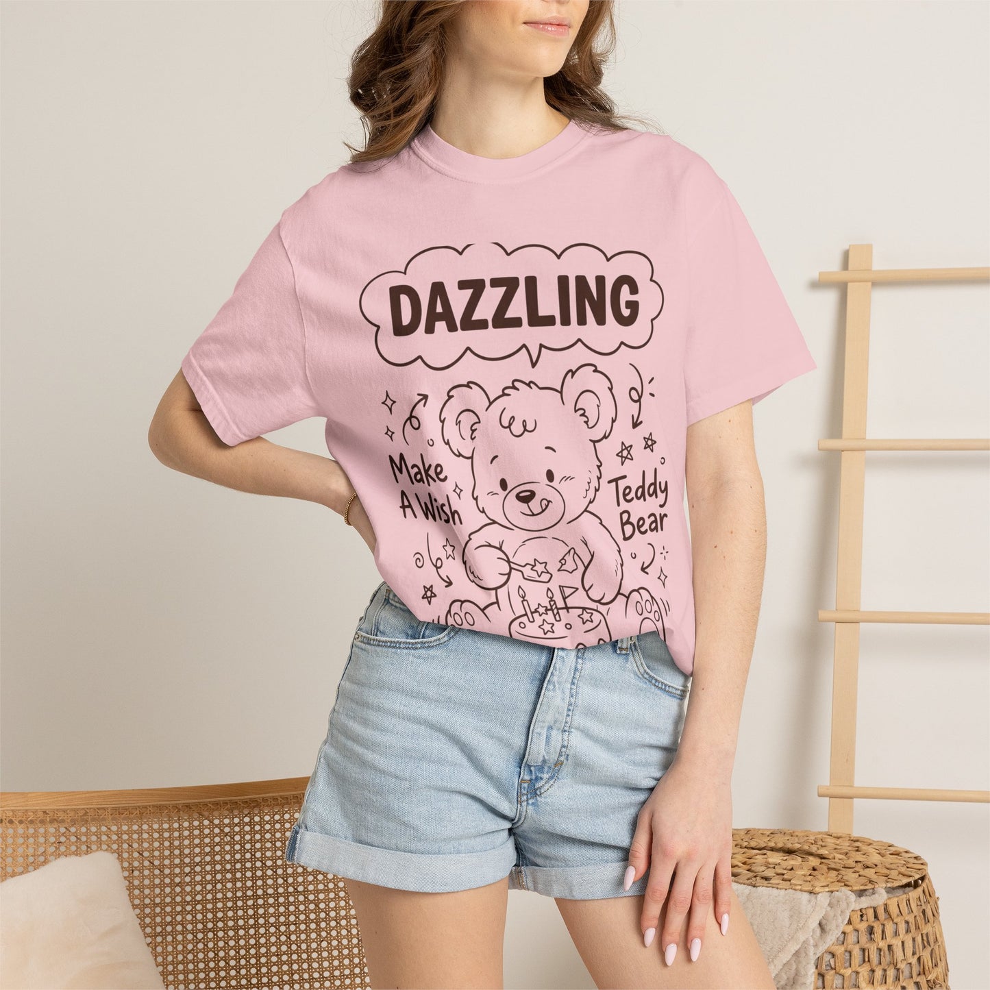 Dazzling Teddy Bear T-Shirt – Make a Wish Birthday Graphic Tee