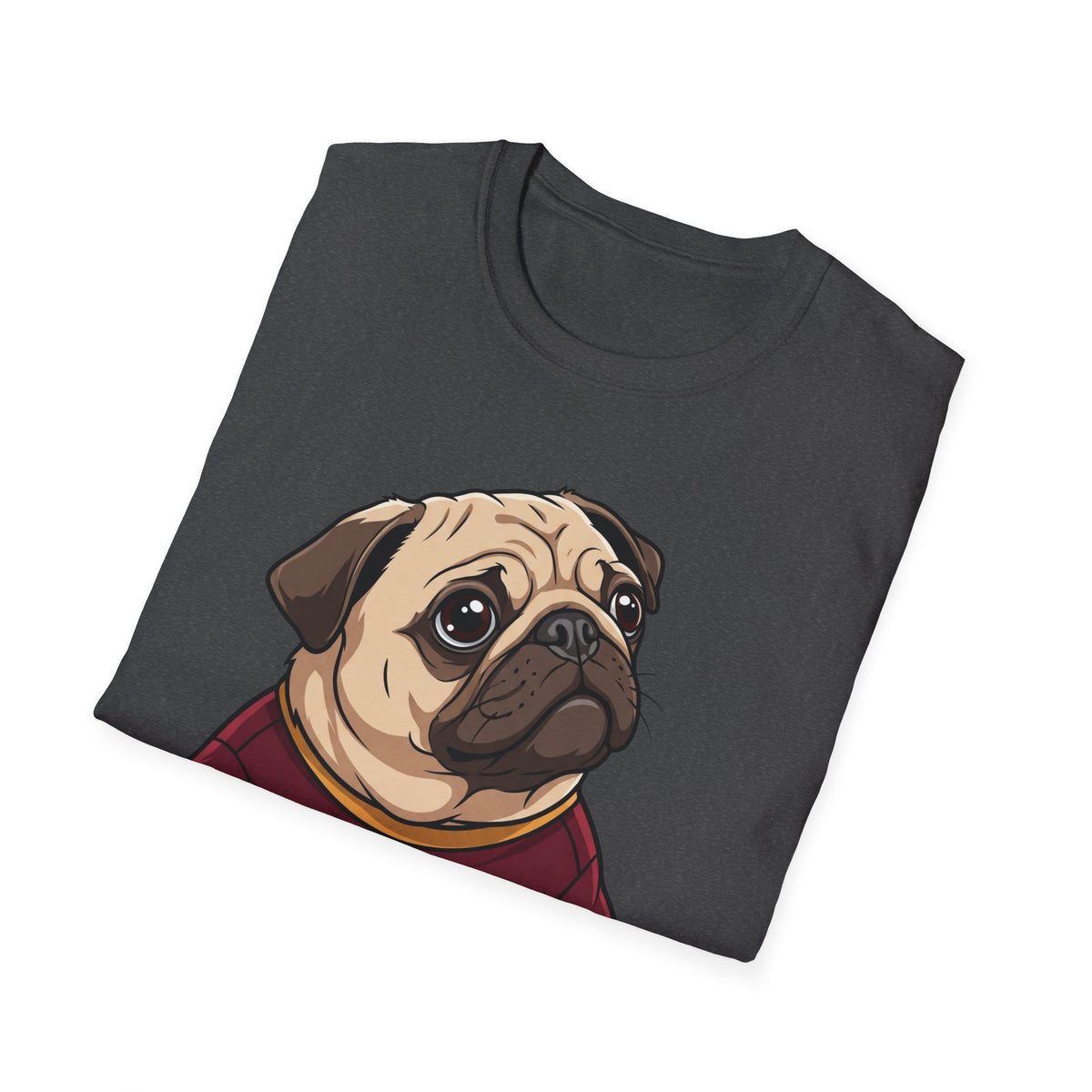 Pug Portrait T‑Shirt – Cute Pug Dog Tee with 'Puggy' Text