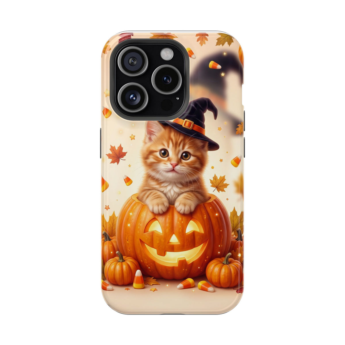 Halloween Kitten Pumpkin Phone Case — Magnetic Impact-Resistant