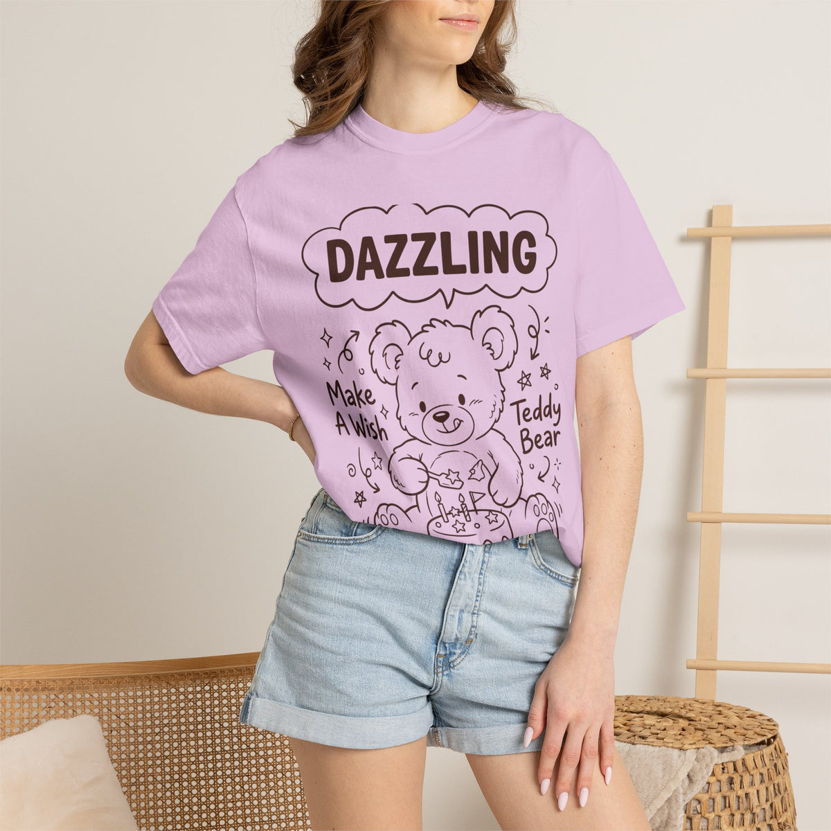 Dazzling Teddy Bear T-Shirt – Make a Wish Birthday Graphic Tee
