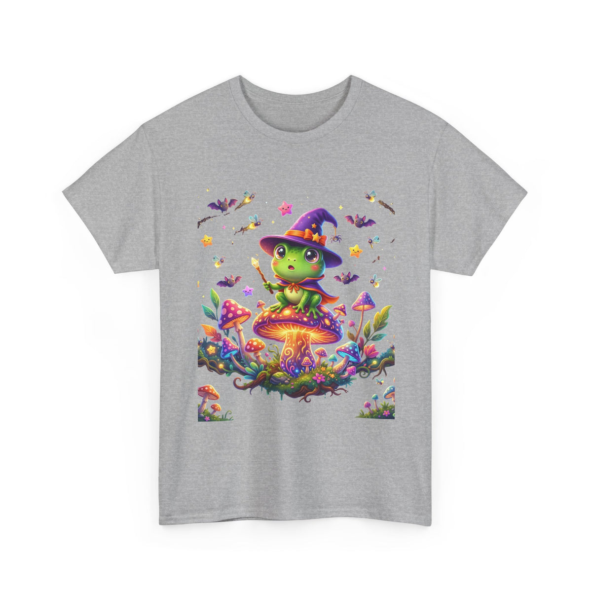 Cute Witch Frog T‑Shirt — Magical Mushroom Halloween Tee