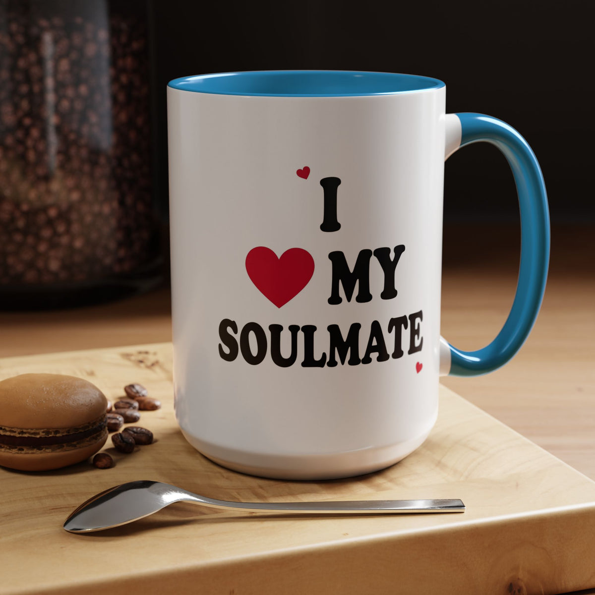 I Love My Soulmate Accent Coffee Mug