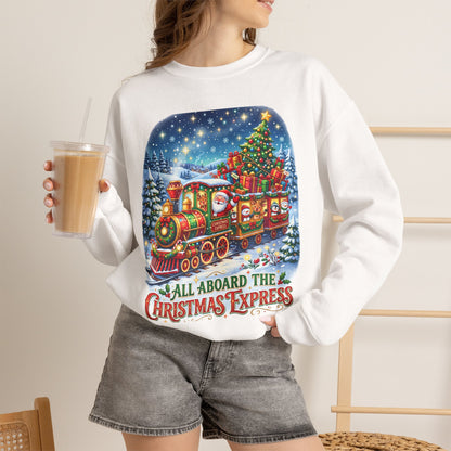 Christmas Express Crewneck Sweatshirt — All Aboard the Christmas Express Holiday Sweatshirt