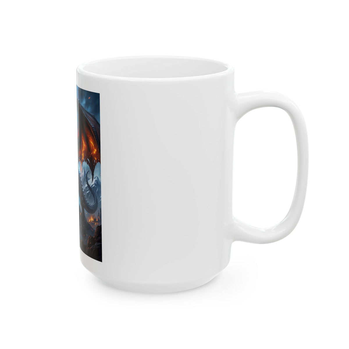 Fire Dragon Ceramic Mug — Fantasy Dragon Coffee Cup (11oz & 15oz)