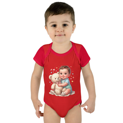 Cute Baby & Teddy Bodysuit – Infant Rib One-Piece