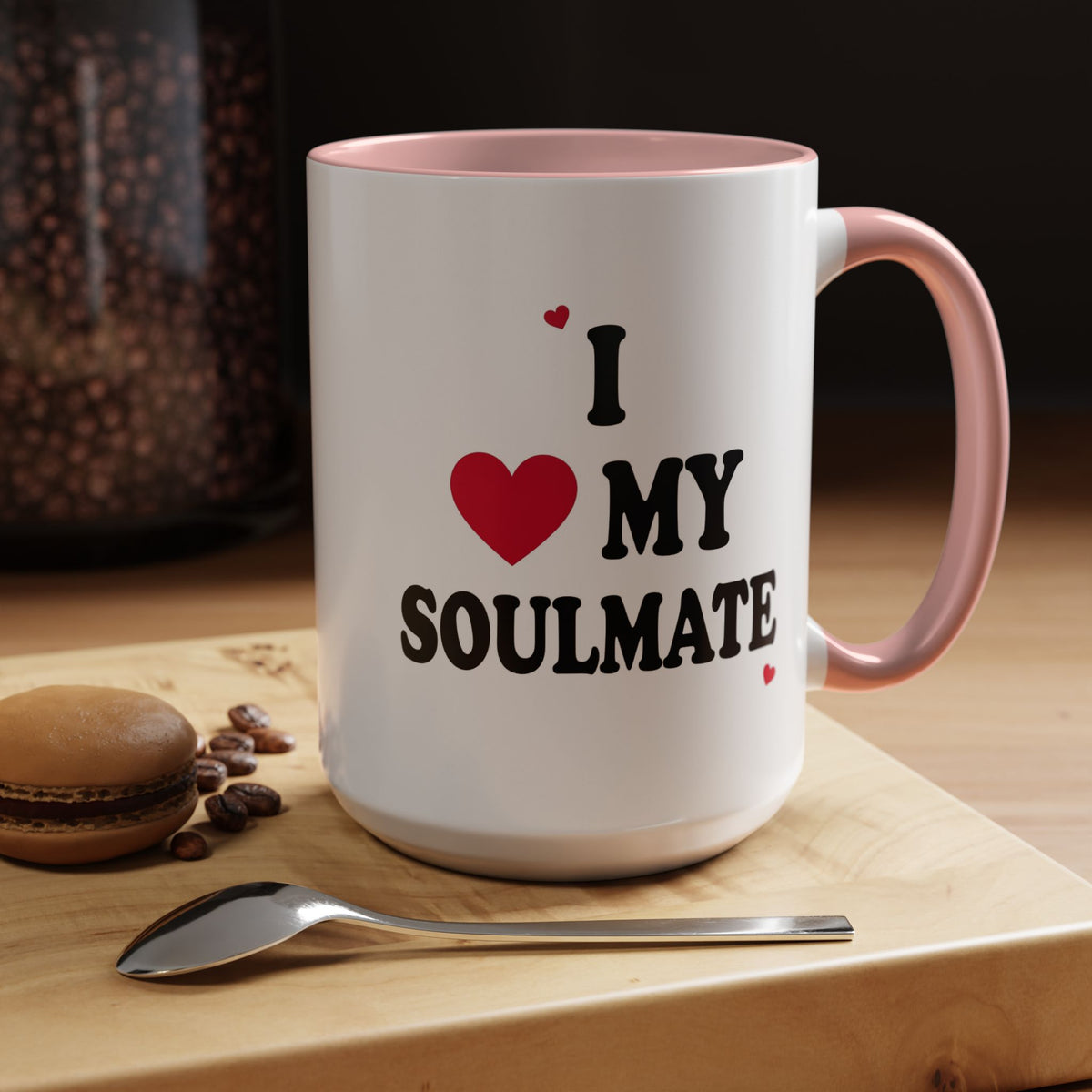I Love My Soulmate Accent Coffee Mug