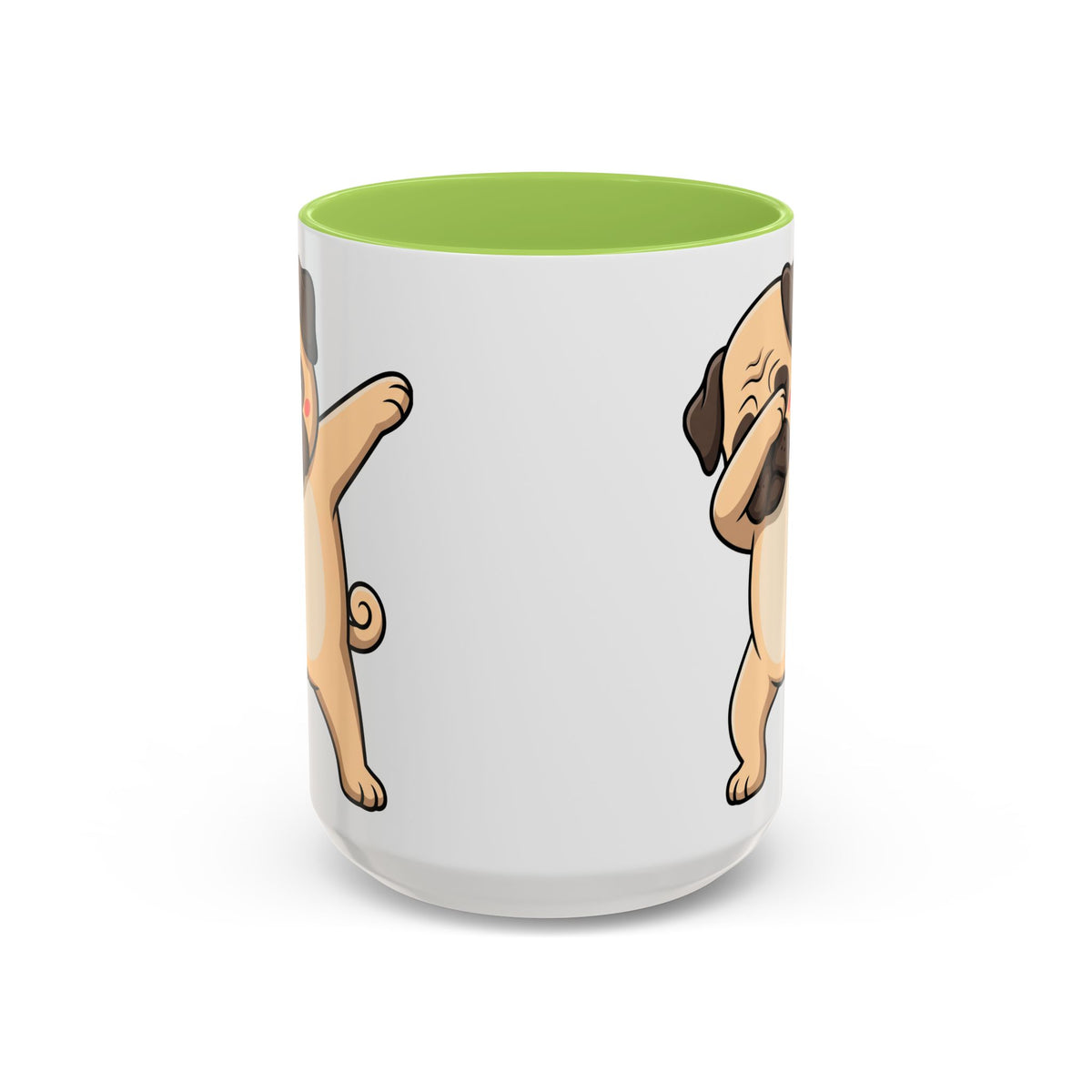 Dabbing Pug Coffee Mug — Cute Dog Accent Mug (11/15 oz)