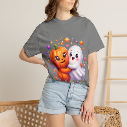 Halloween Pumpkin & Ghost T-Shirt — Cute Spooky Friends Graphic Tee