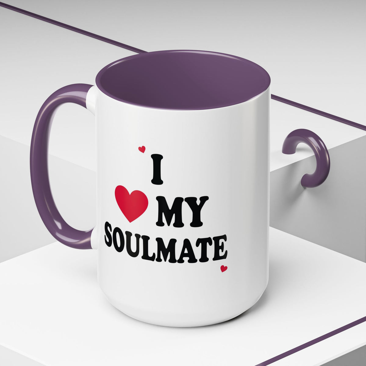 I Love My Soulmate Accent Coffee Mug