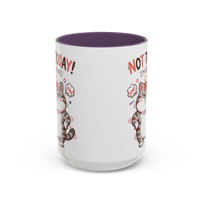 Funny Cat Mug - "Not Today! I'm Done" Accent Coffee Mug (11/15oz)