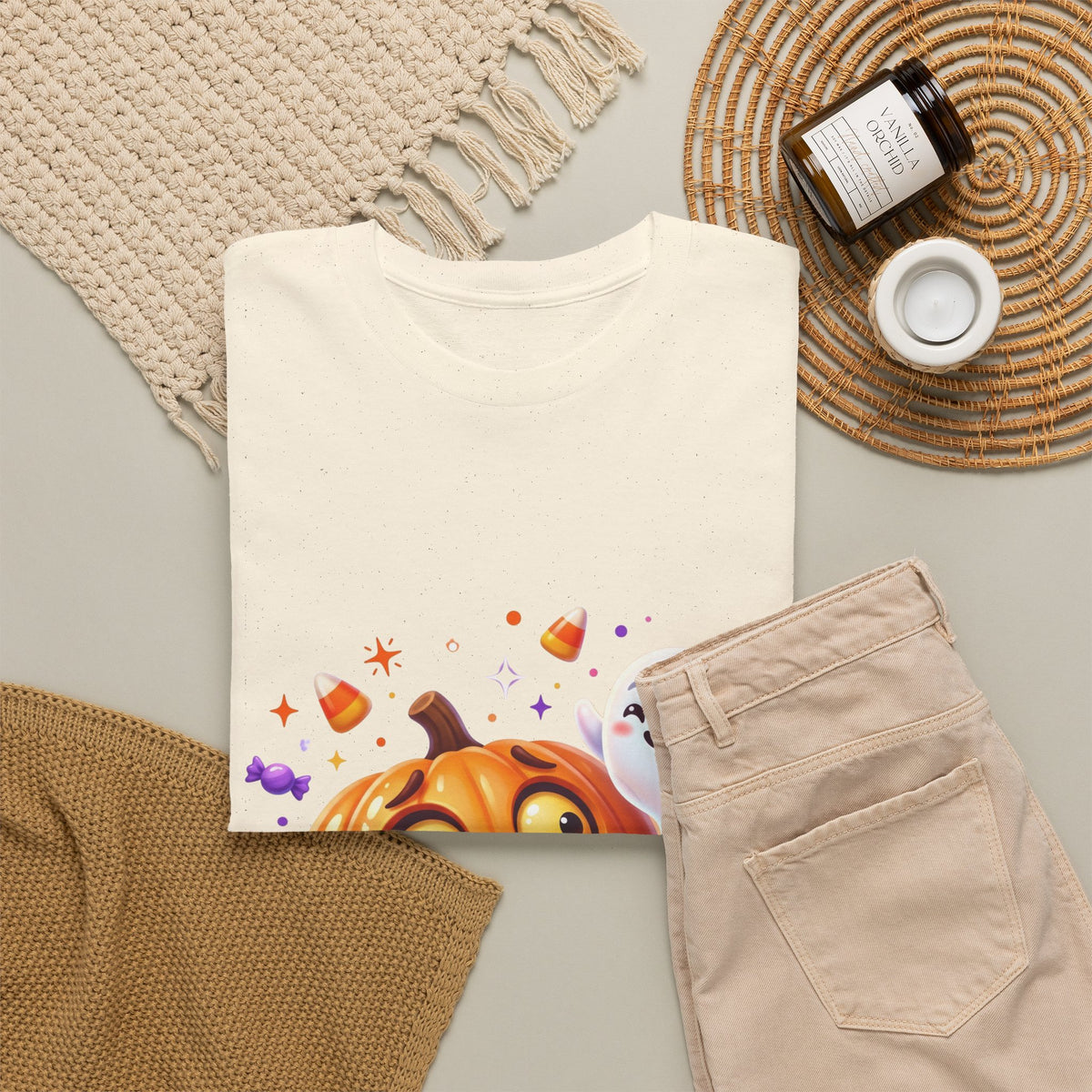 Halloween Pumpkin & Friendly Ghost T-Shirt