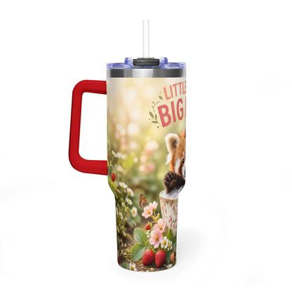 Little Paws Big Love Red Panda 40oz Vacuum Thermal Tumbler