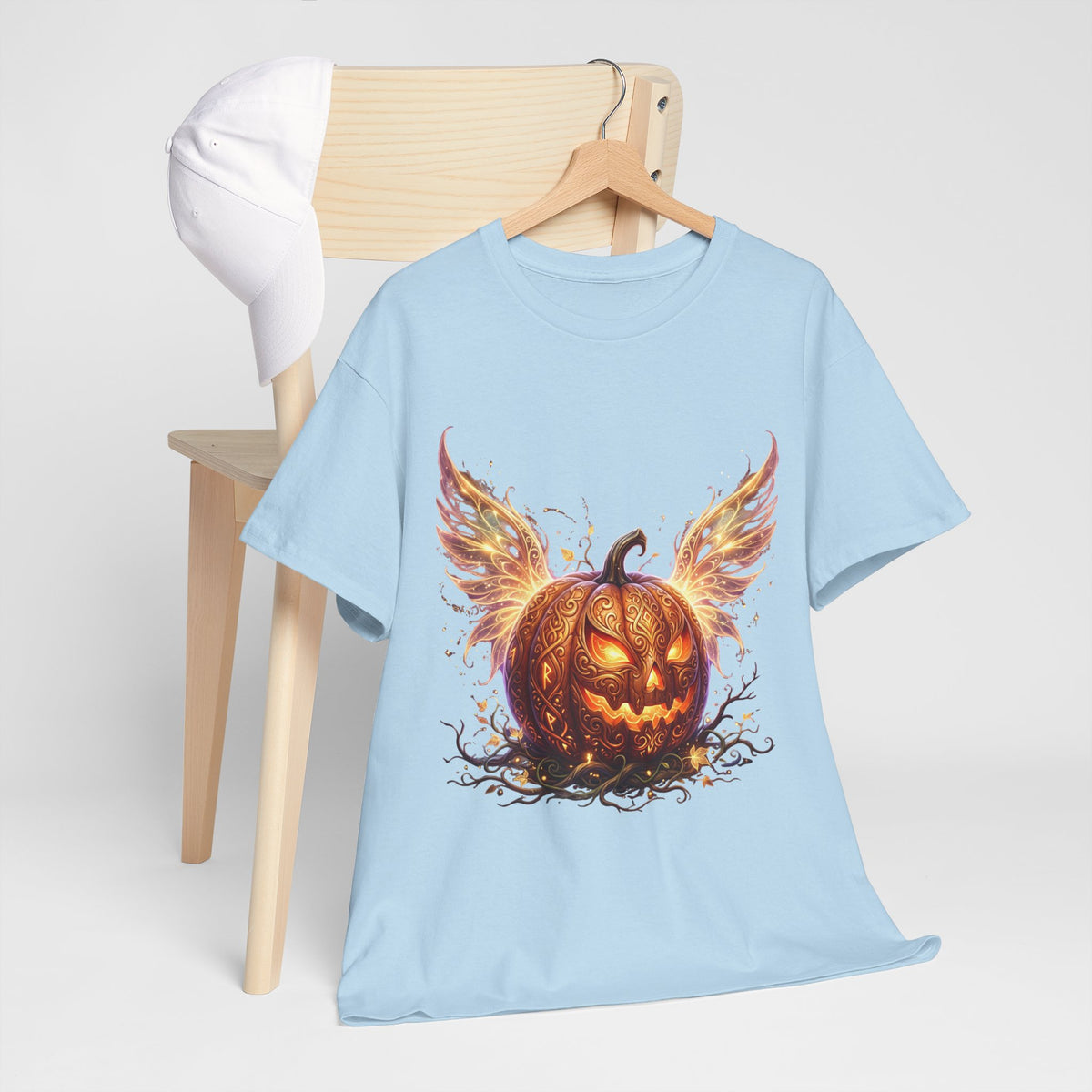 Halloween Pumpkin Tee — Winged Jack-O'-Lantern Graphic Shirt