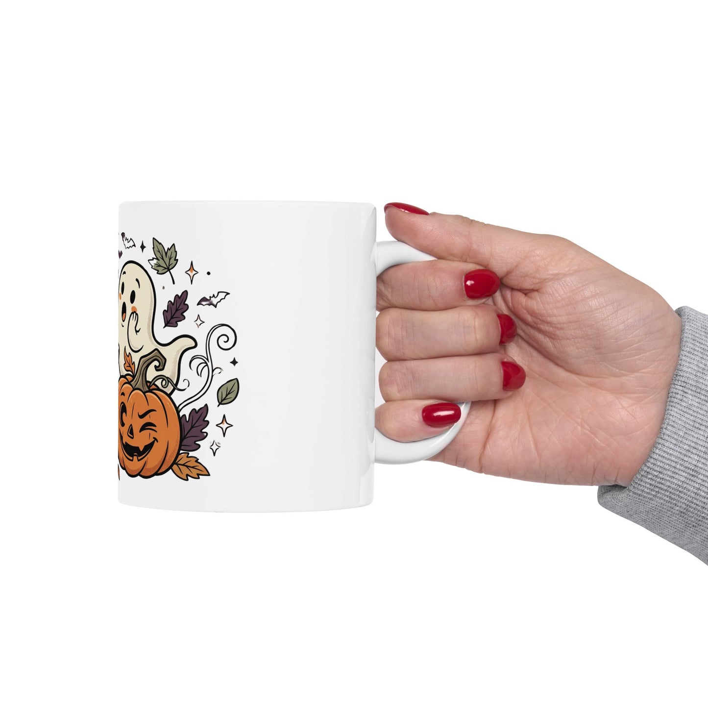 Halloween Ghosts & Jack-O'-Lantern Ceramic Mug (11oz, 15oz)