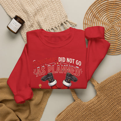 Christmas As Planned Sweatshirt — Funny Santa Tumble Holiday Crewneck