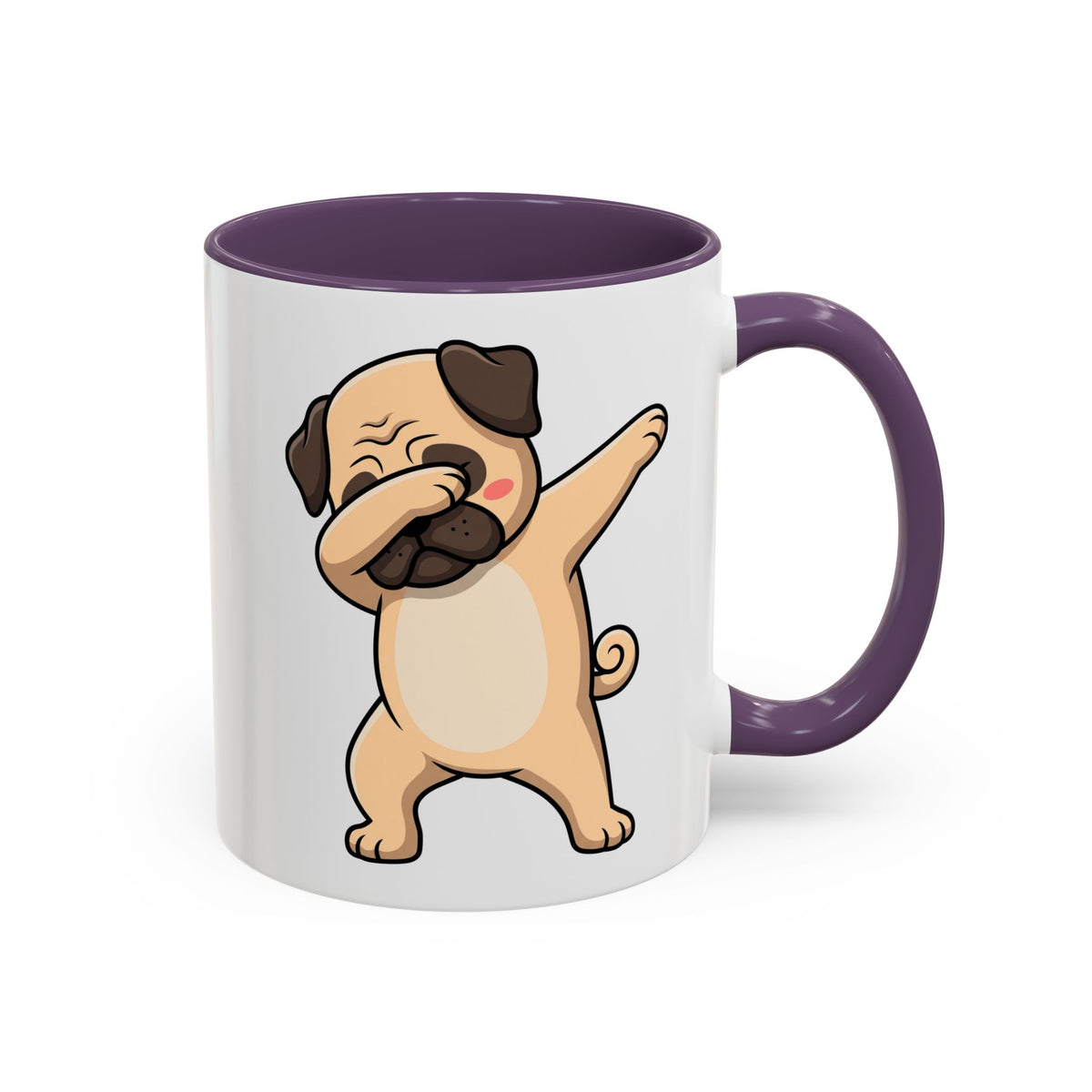 Dabbing Pug Coffee Mug — Cute Dog Accent Mug (11/15 oz)