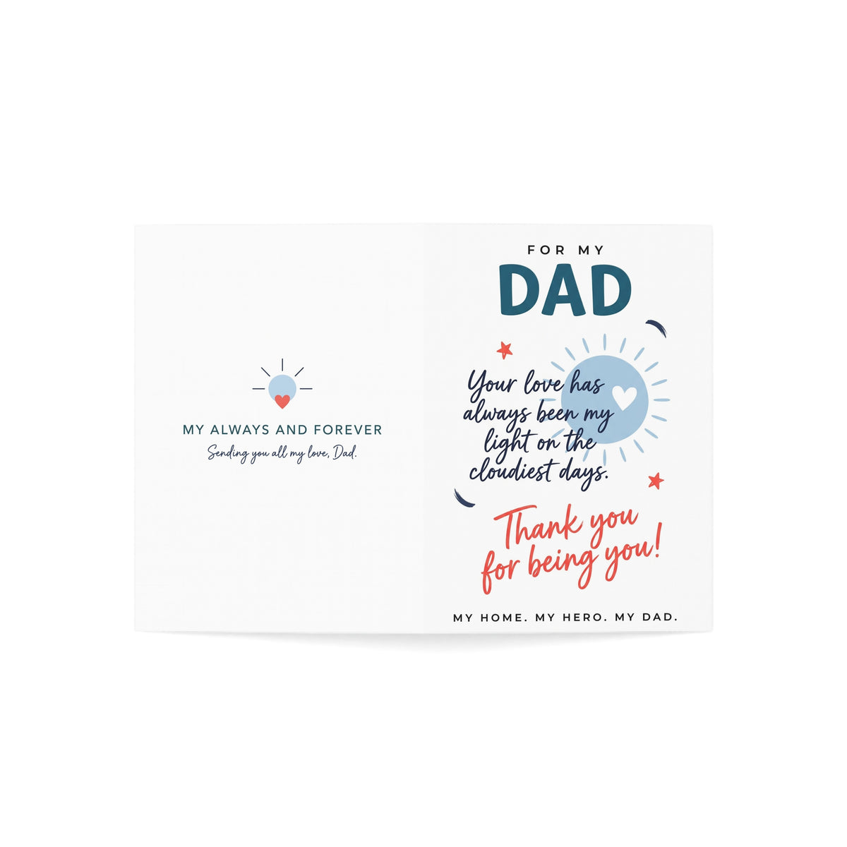 Dad Greeting Card – “Thank You for Being You”