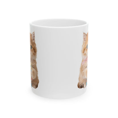 Orange Tabby Cat Ceramic Mug — Cute Kitten Coffee Cup (11oz & 15oz)