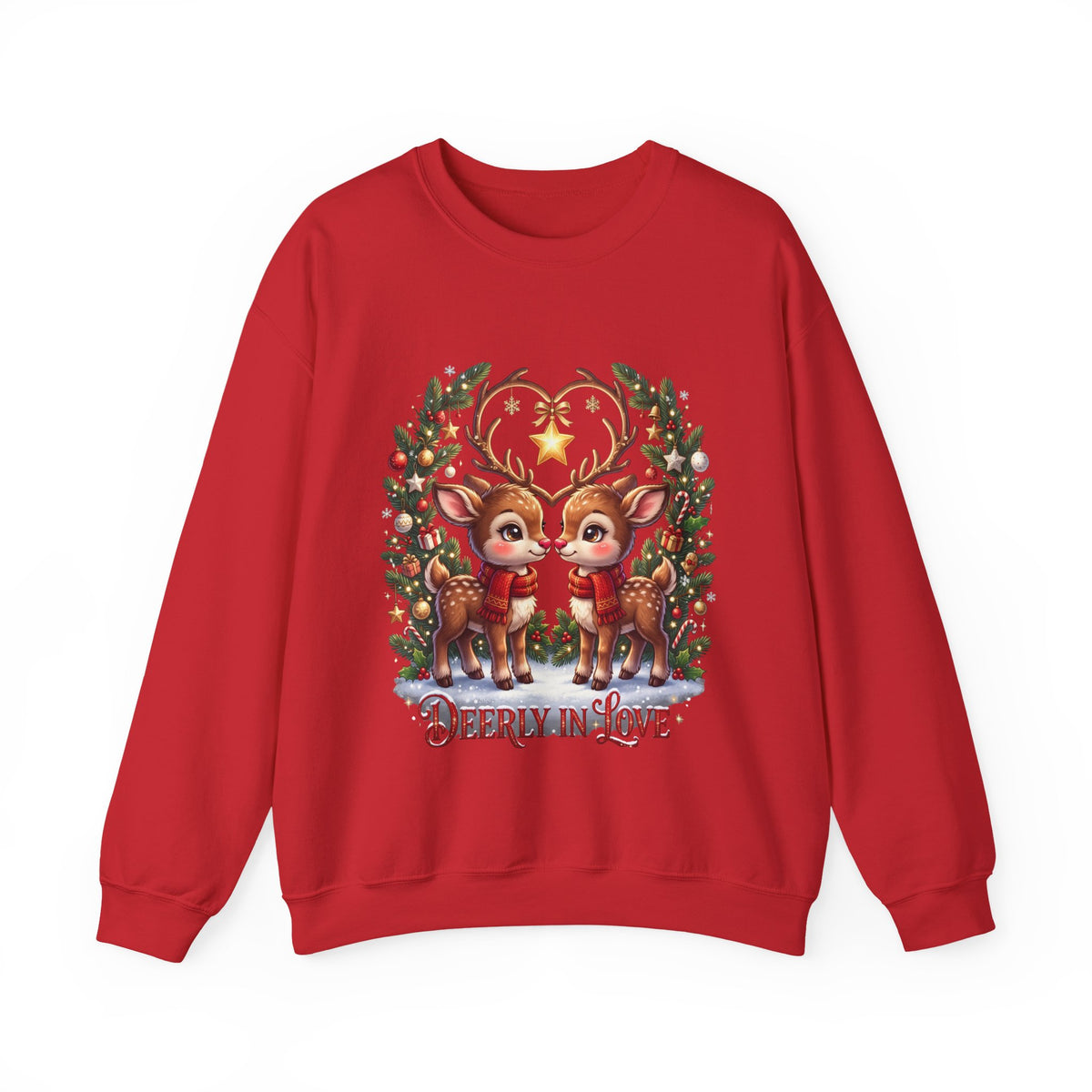 Reindeer In Love Sweatshirt – Cute Christmas Couple Deer Holiday Crewneck
