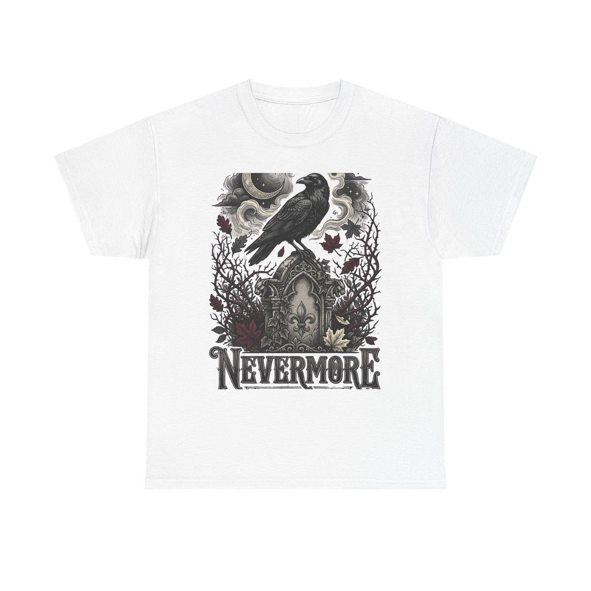 Nevermore Raven T-Shirt — Gothic Edgar Allan Poe Tribute Tee