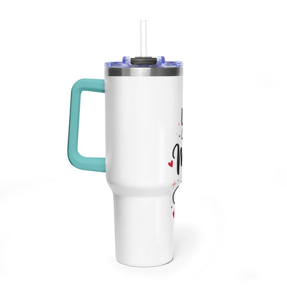 40oz Love-Themed Thermal Tumbler with Handle