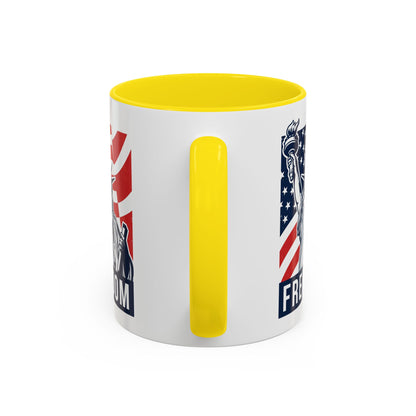 Freedom Statue Accent Coffee Mug — Patriotic Liberty 11/15oz