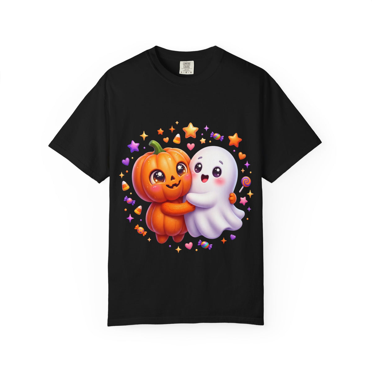 Halloween Pumpkin & Ghost T-Shirt — Cute Spooky Friends Graphic Tee