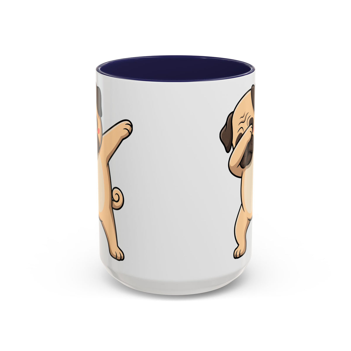 Dabbing Pug Coffee Mug — Cute Dog Accent Mug (11/15 oz)