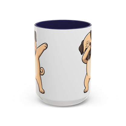 Dabbing Pug Coffee Mug — Cute Dog Accent Mug (11/15 oz)