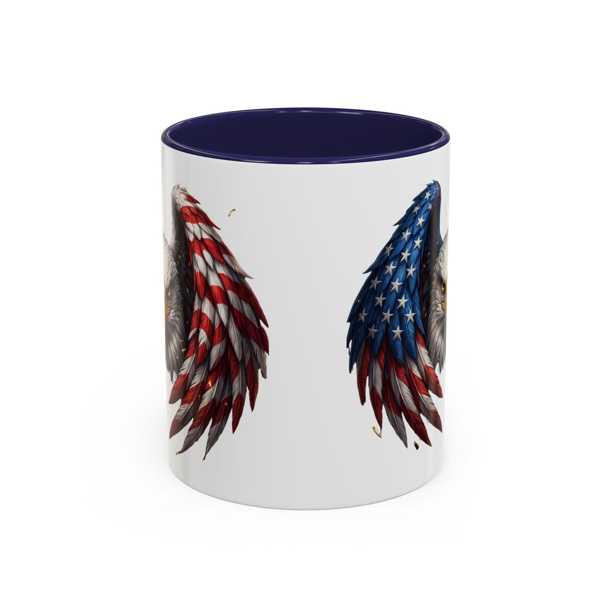 American Flag Eagle Coffee Mug – Patriotic Bald Eagle Accent Mug (11/15 oz)