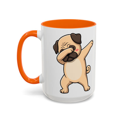 Dabbing Pug Coffee Mug — Cute Dog Accent Mug (11/15 oz)