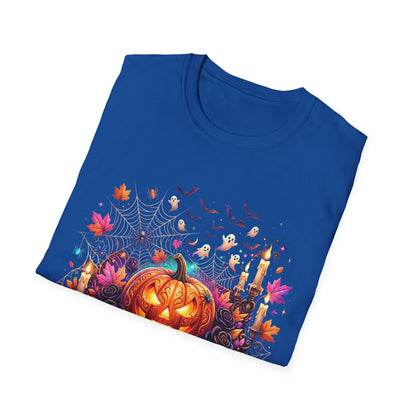 Jack-o'-Lantern Floral Halloween T-Shirt