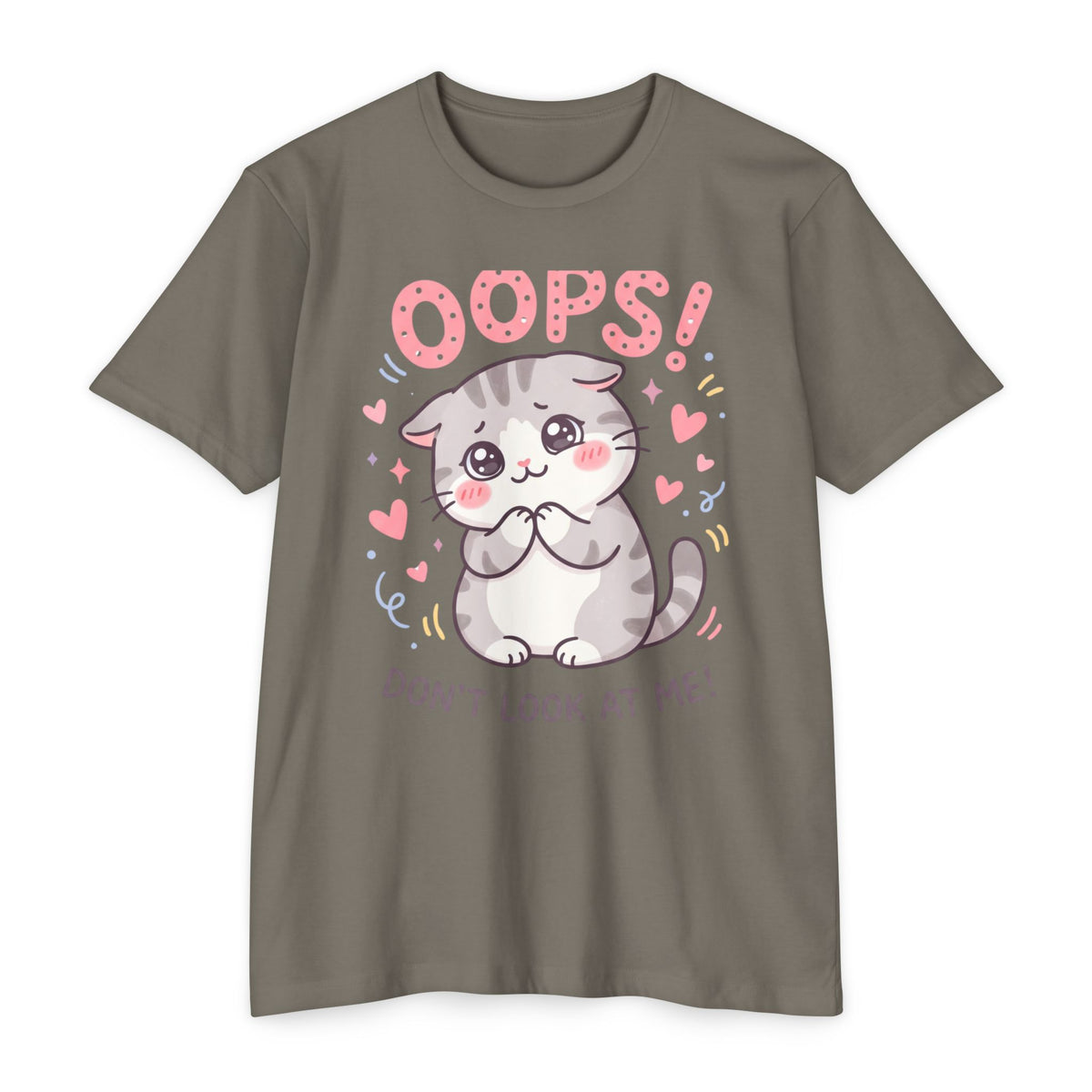 Oops! Cute Kitty Graphic T-Shirt — Adorable Cat Tee for Cat Lovers