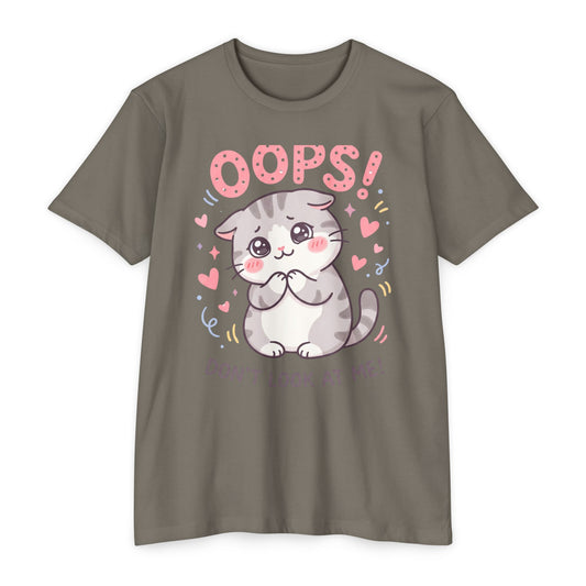 Oops! Cute Kitty Graphic T-Shirt — Adorable Cat Tee for Cat Lovers