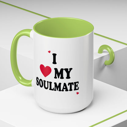 I Love My Soulmate Accent Coffee Mug