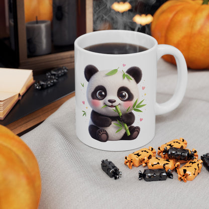 Cute Panda Ceramic Mug - Kawaii Bamboo Lover Coffee Cup (11oz & 15oz)