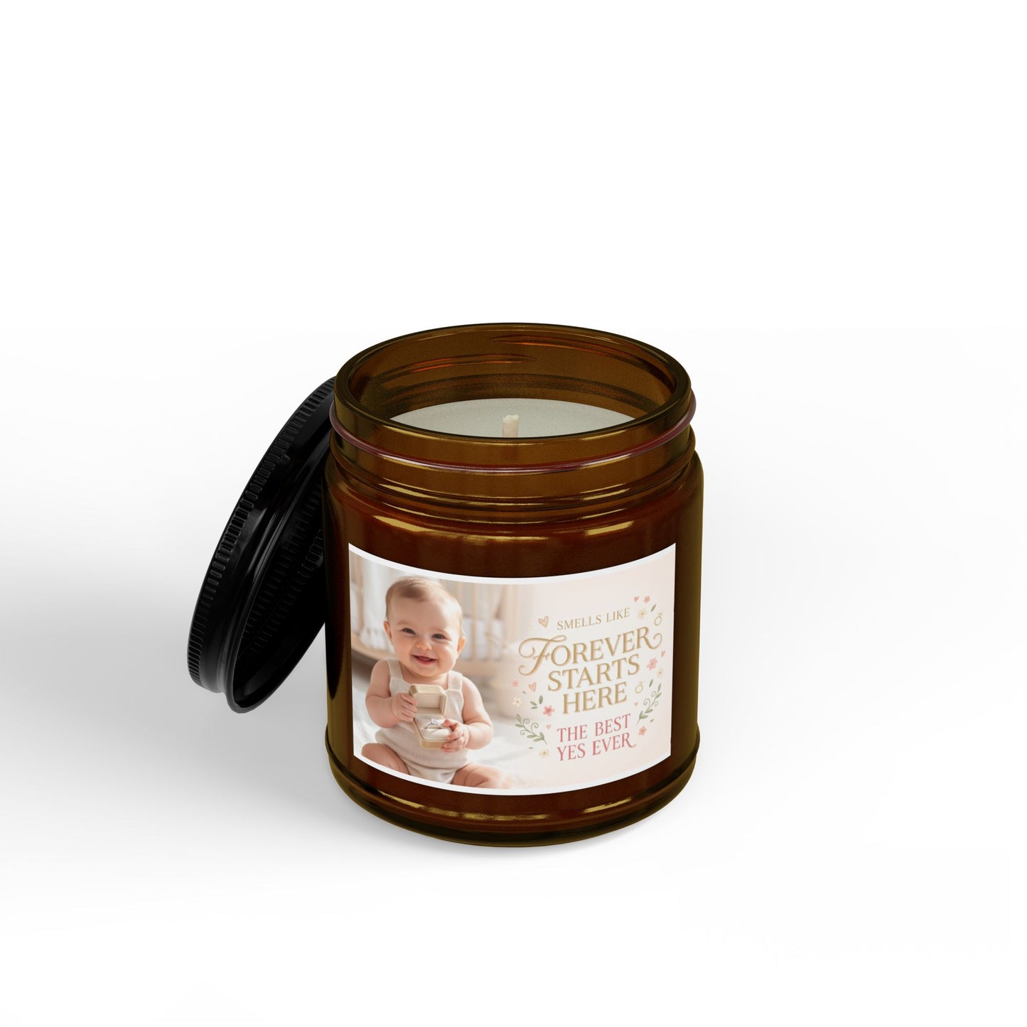 Soy Scented Candle — “Forever Starts Here” Baby Photo Keepsake (4oz & 9oz)