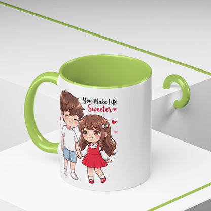You Make Life Sweeter Couple Coffee Mug