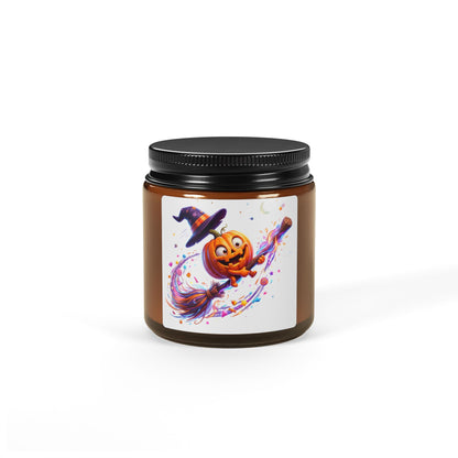 Halloween Pumpkin Magic Soy Candle — Amber Jar (Scented)