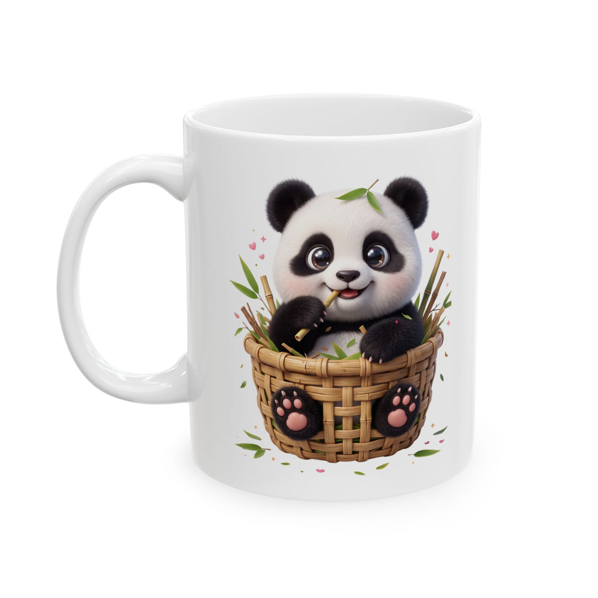 Whimsical Floral Animal Ceramic Mug