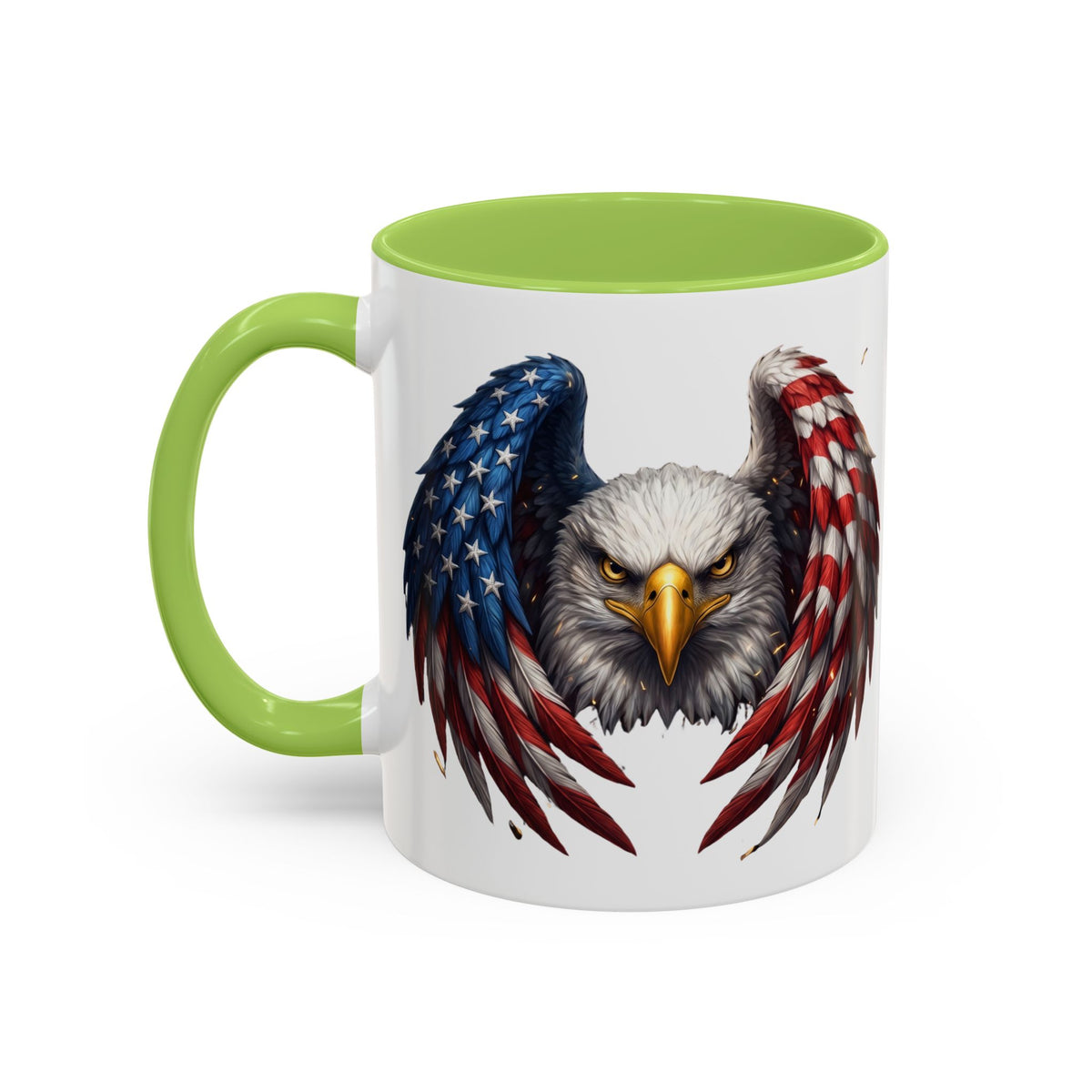 American Flag Eagle Coffee Mug – Patriotic Bald Eagle Accent Mug (11/15 oz)