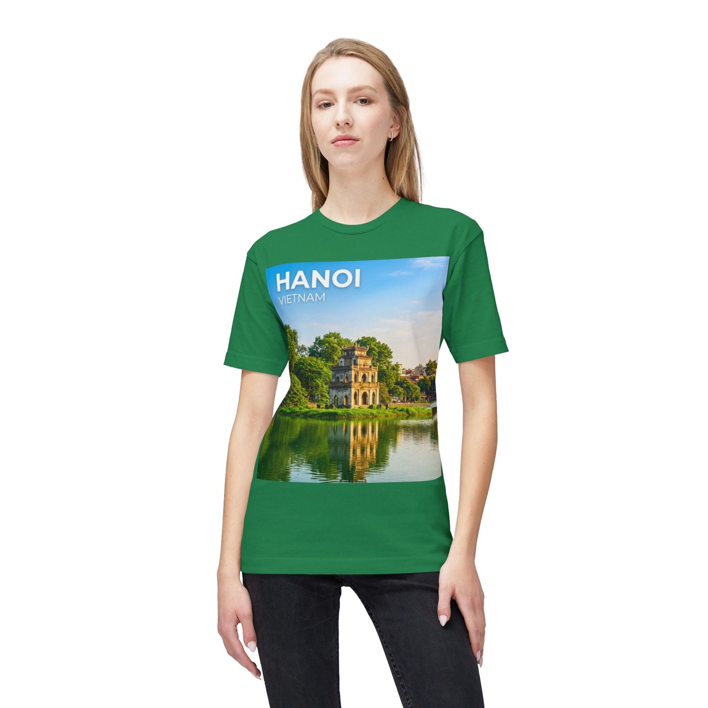 Hanoi Vietnam Travel T-Shirt – Hoan Kiem Lake Temple Photo Tee