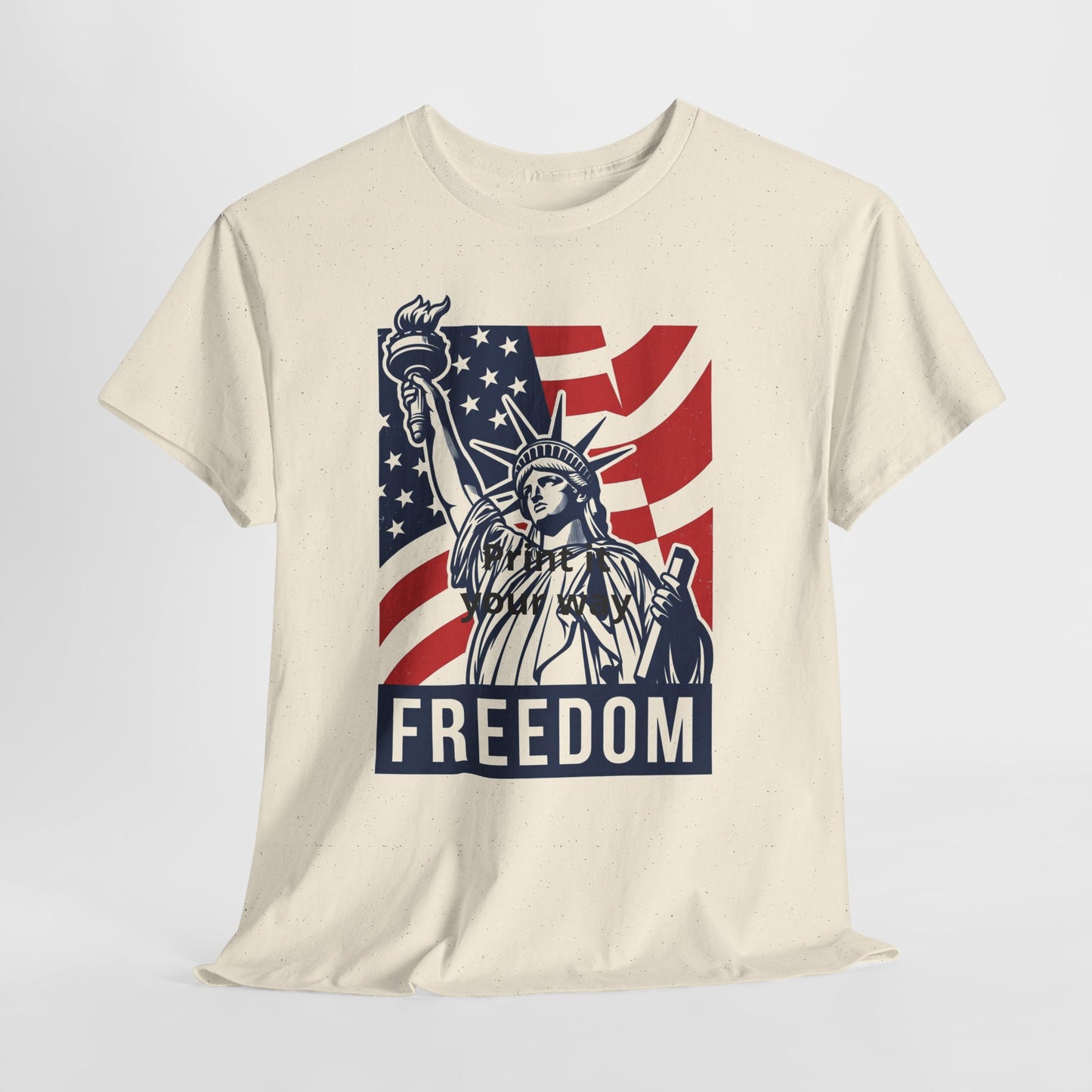 Freedom Statue T-Shirt — Patriotic USA Flag Tee (Statue of Liberty Design)