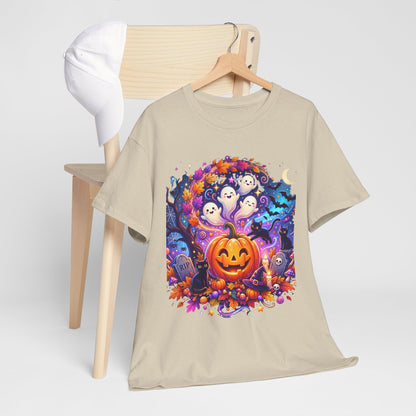 Halloween Pumpkin & Ghosts T-Shirt — Cute Spooky Jack-O'-Lantern Tee