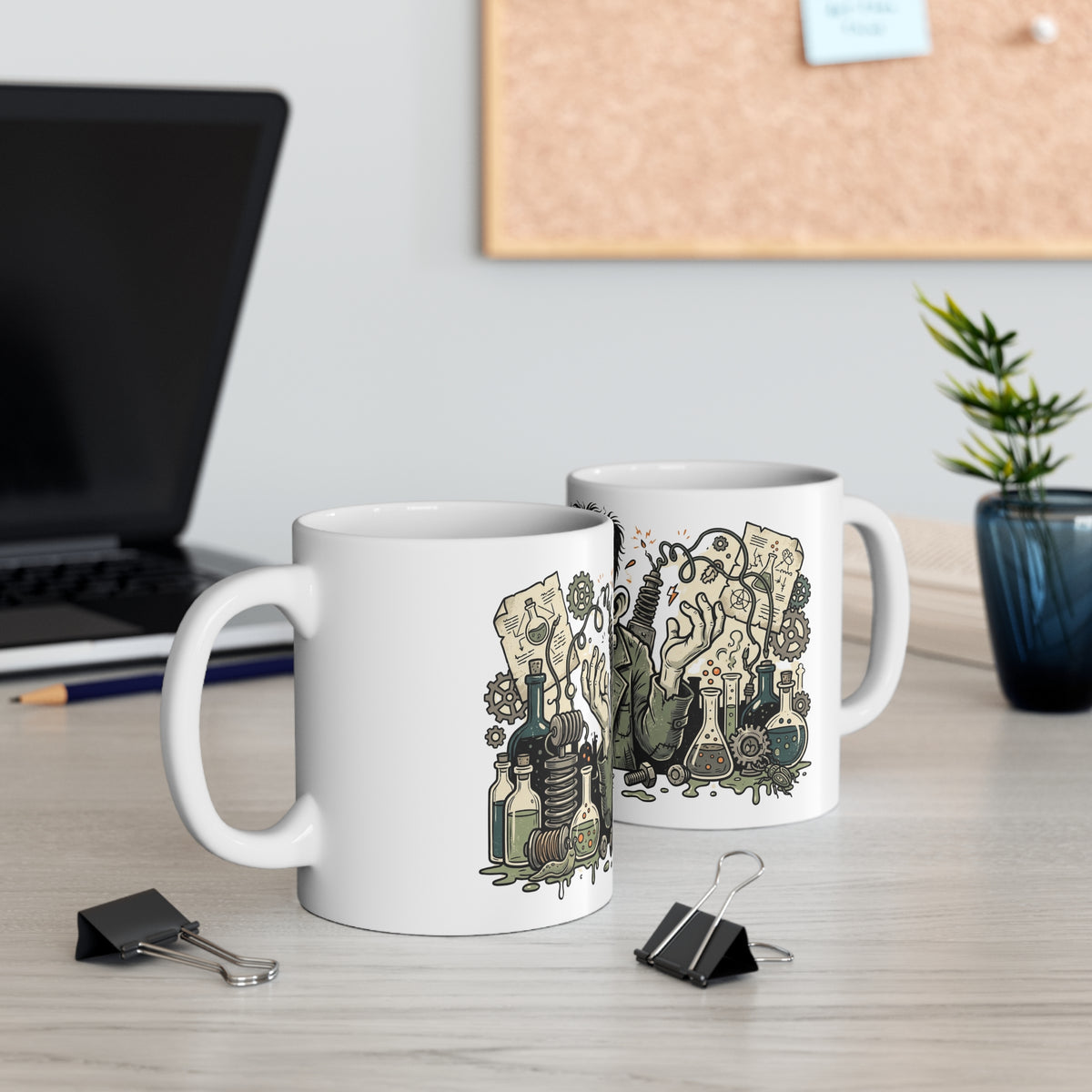 Frankenstein Monster Coffee Mug — Vintage Mad Scientist Halloween 11oz
