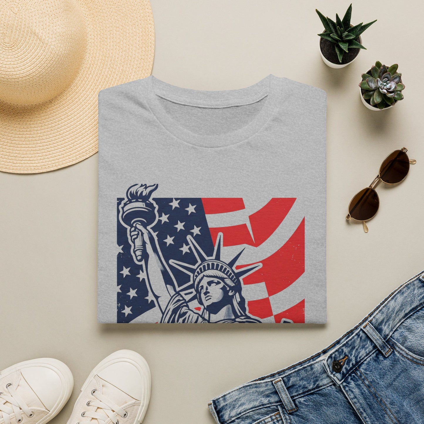 Statue of Liberty 'Freedom' T‑Shirt — American Flag Patriotic Tee